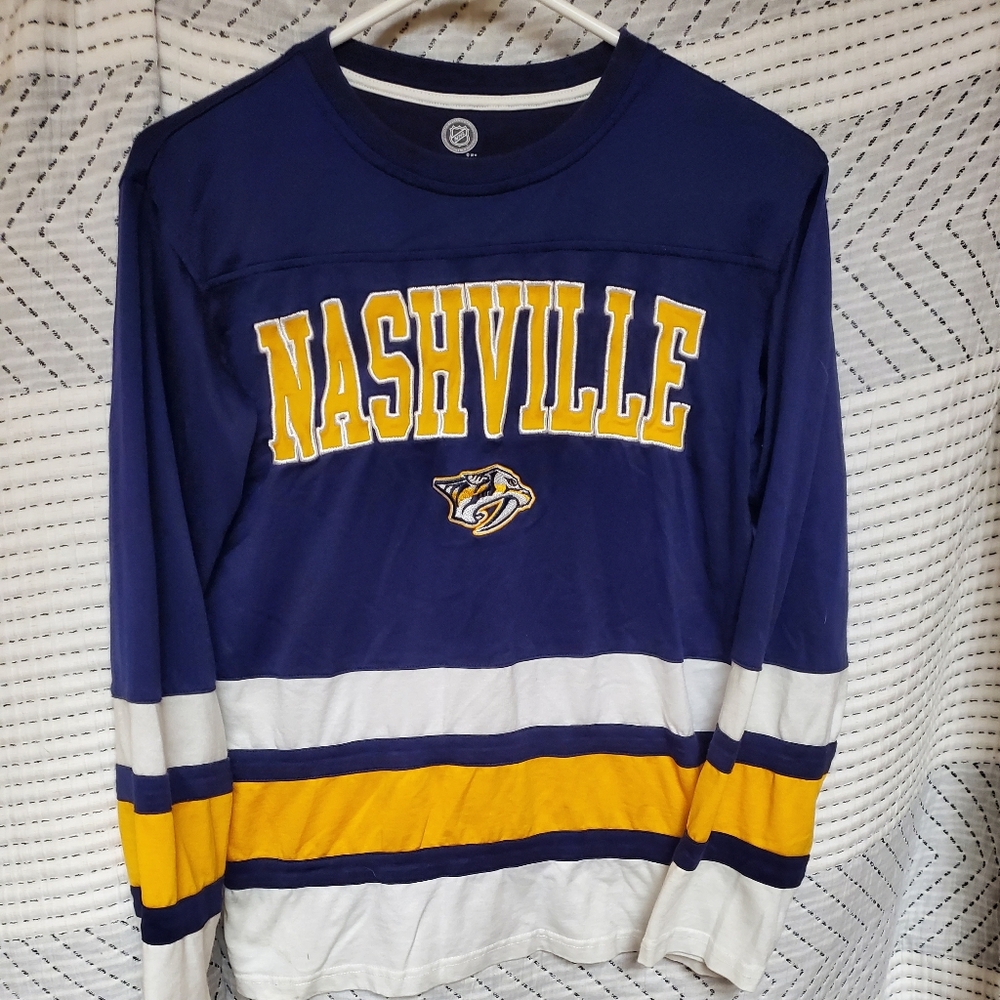 Nashville Predators Hockey Jersey Shirt Mesh Athletic Sports Top